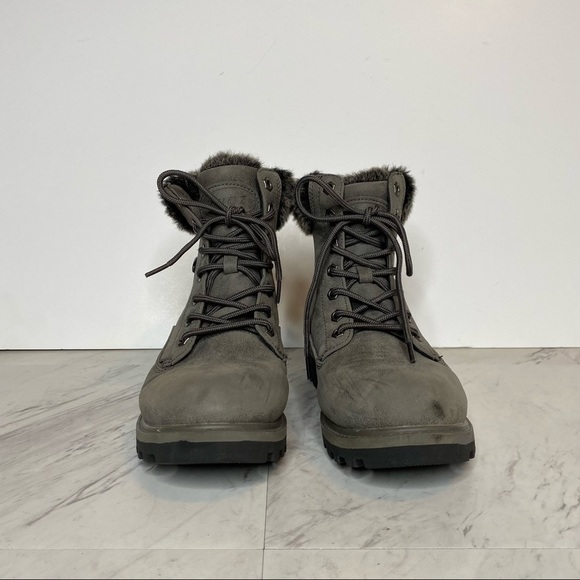 Lugz Empire Hi Faux Fur Gray Lace Up Boot 7.5 - Picture 2 of 12
